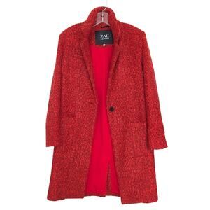 Zac Zac Posen Giselle Coat Cosmic Crimson Red Melange Wool Blend
